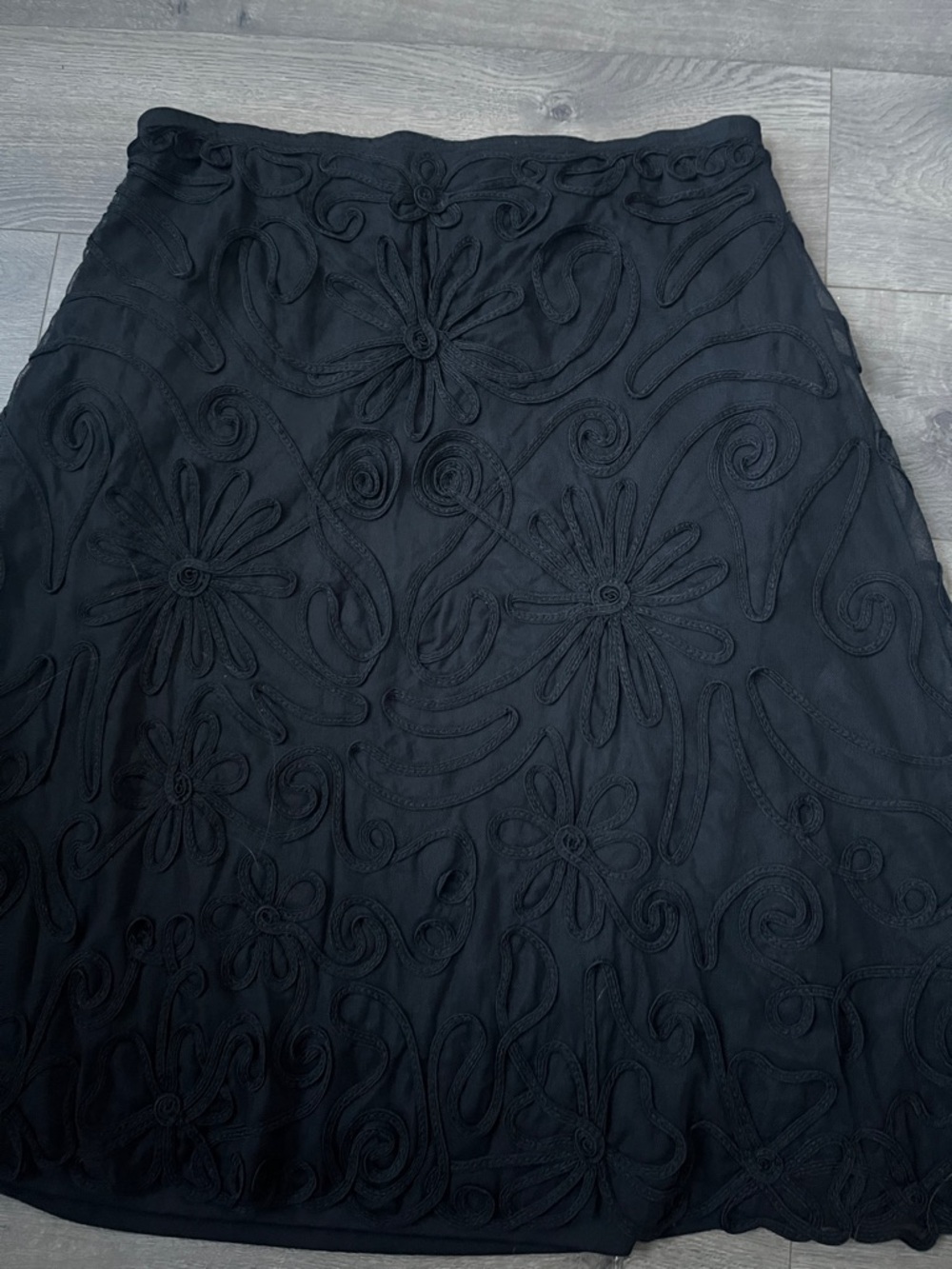 Zoé Black Floral A-Line Women's Skirt